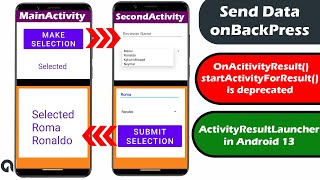 send data back to previous activity android  onbackpressed android deprecated in android 13 [upl. by Lacram]
