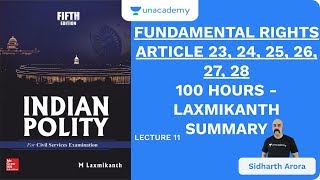 L11 Fundamental Rights  ARTICLE 23 24 25 26 27 28  100 Hours  Laxmikanth Summary  UPSC CSE [upl. by Otto]