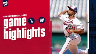 White Sox vs Nationals Game Highlights 92023  MLB Highlights [upl. by Berty]