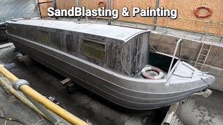 SandBlasting and painting Narrow boat [upl. by Rudwik]