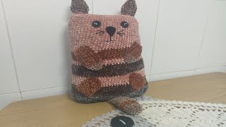 COJIN DE GATOS A CROCHET GANCHILLO almohadas moad [upl. by Alejandra]