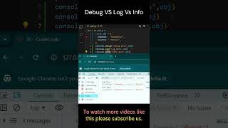 Interview Challenge  137  Console Log Vs Debug Vs Info in JS javascriptdeveloper [upl. by Francoise622]