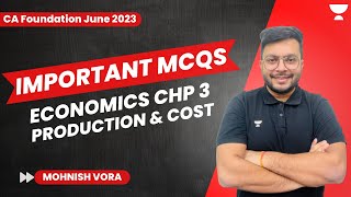 Eco Chp 3  Important MCQs  Mohnish Vora  CA Foundation June 2023 [upl. by Gignac]