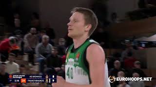 Marius Grigonis 15 points game winner AS MonacoPanathinaikos AKTOR Athens 9091 [upl. by Cappello]