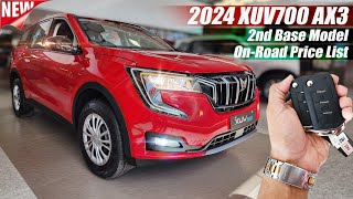 2024 Mahindra XUV700 AX3 2nd Base Model On Road Price List Mileage Specs [upl. by Larret327]