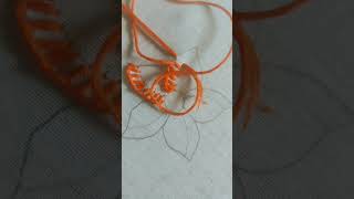 Cute amp easy buttonhole stitch flower design embroidery tutorial ✨shortstrendingembroideryart [upl. by Dumond]