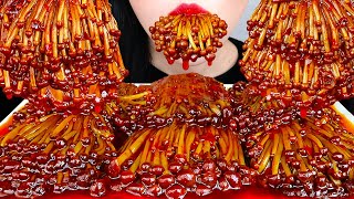 ASMR SPICY GOLDEN ENOKI MUSHROOMS MUKBANG RECIPE WITH MARA FIRE SAUCE NO TALKING EATING SOUNDS [upl. by Eiger]