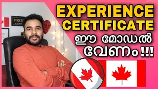 🇨🇦Canada Experience Certificate Format🔥Reference letter FormatCanada Immigration Malayalam Vlog [upl. by Idac]