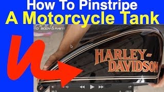 How To Pinstripe A Motorcycle Tank Learnautobodyandpaintcom [upl. by Ashien]