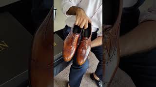 Displaying Classic Semi Brogue Oxford Shoes  Handmade Leather Shoes by WELTMAN [upl. by Atinoj885]