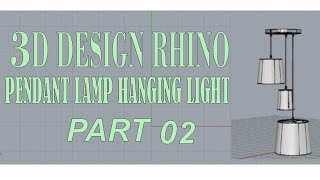 Pendant lamphanging light 3D design rhino project product [upl. by Atenik342]