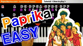 Paprika EASY（Foorin／Kenshi Yonezu） Piano Tutorials by K2 [upl. by Bianca]