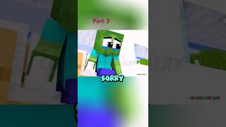 Baby zombie boy is jealous of girl super sad Story PART 3 minecraftanimation minecraftshorts [upl. by Reinhold547]