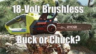 RYOBI ONE 18Volt Brushless 12quot Chainsaw Review P548 [upl. by Bradeord]