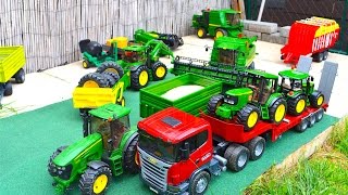 JOHN DEERE FARM News Tractors Combine harvester  BRUDER TOYS [upl. by Tarra446]