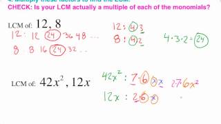 Finding the LCM of monomials [upl. by Meurer]