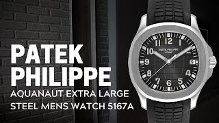 Patek Philippe Aquanaut Extra Large Steel Mens Watch 5167A Review  SwissWatchExpo [upl. by Esorlatsyrc87]