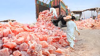 How They Extract Tons of Expensive Himalayan Salt Deep Inside Mountain [upl. by Annaj]