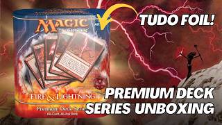 Unboxing do Raro PREMIUM DECK  Fire amp Lightning  Magic the Gathering  MTG [upl. by Harms499]