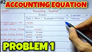 Accounting Equation  Problem 1  By Saheb Academy [upl. by Bohi]