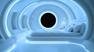 Cozy Spaceship Bedroom Ambience  Relaxing White Noise for Sleep amp Focus in Space [upl. by Phineas]