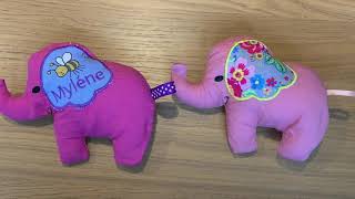 Borduurmachine tutorial Olifant knuffeltje maken in the hoop embroidery [upl. by Jordison]