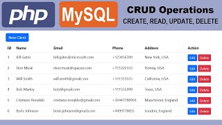 PHP and MySQL with CRUD Operations Create Read Update Delete [upl. by Shaper]