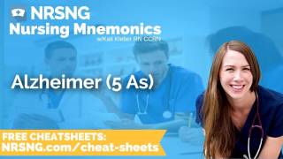 Alzheimer 5 As Nursing Mnemonics Nursing School Study Tips [upl. by Suneya]