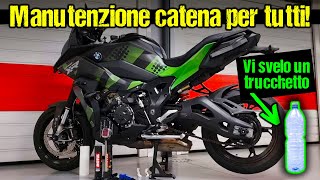 TRUCCHETTO PER LA PULIZIA DELLA CATENA MOTO  Manutenzione e lubrificazione [upl. by Nodnerb]