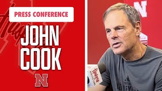 Nebraska volleyball coach John Cook discusses Wisconsin Andi Jackson and more I GBR [upl. by Anitsyrc]