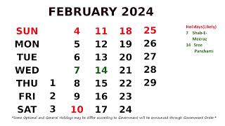 February Calendar 2024 [upl. by Adams]