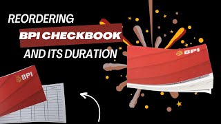 Reordering the bpi checkbook and its duration [upl. by Esydnac]