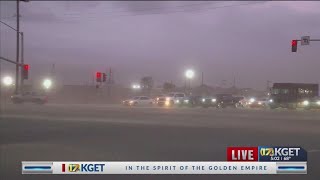 Dust storm blows through Kern County [upl. by Laux]