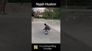 Nyjah Huston at a Local Skate Park sk8 skateboarding skateboardtrick skateboardflip [upl. by Grunberg289]