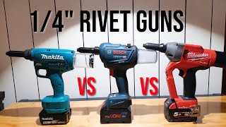 Bosch VS Makita VS Milwaukee 14quot Rivet Guns Do they all Pop Rivets the Same [upl. by Ardnat]