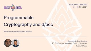 Programmable Cryptography and dacc [upl. by Shabbir]