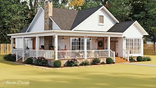 The Winning Cottage House Design With A Sunroom amp A WrapAround Porch 1006 [upl. by Atiseret]