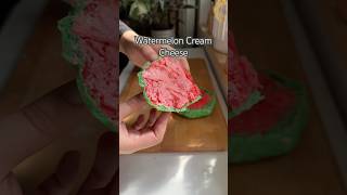 Watermelon Cream Cheese shorts food recipe baking creamcheese watermelon snack bagel [upl. by Aleek]