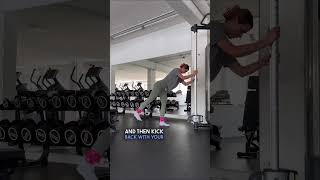 Toned glutes with cable kickbacks  Cable kickback form tip to avoid back pain glutegrowth [upl. by Deadman445]