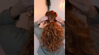 The perfect curly low ponytail 👱‍♀️➰ curlyhairstyles lowponytail longhairstyle [upl. by Hadik]