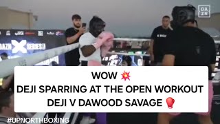 WOW 💥 DEJI SPARRING AT THE OPEN WORKOUT 🔥 DEJI V DAWOOD SAVAGE KSI [upl. by Currier]