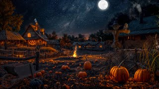 Peaceful Pumpkin Farm Autumn Ambience with Relaxing Crackling Fire amp Nature Sounds Crunchy Leaves [upl. by Ellennahc]