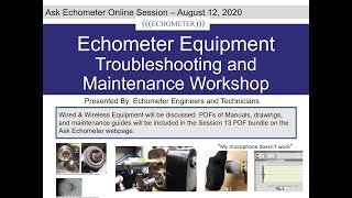 Ask Echometer Session 13 Aug 12 2020 Equipment Workshop [upl. by Demaggio468]