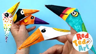 Paper Bird Finger Puppet  Easy Origami Bird Toy made from Recycled Paper [upl. by Adrien]