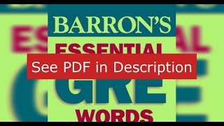 Barron’s Words GRE List Abase to Amulet Audio  5000 GRE Words  Free Download PDF in Description [upl. by Bennet]