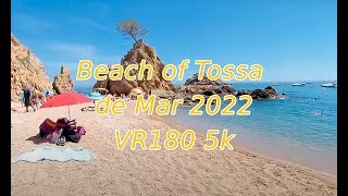 Beach of Tossa de Mar 2022 VR180 travel video ambisonics audio [upl. by Yrgoerg]