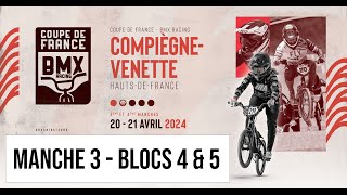 Coupe de France BMX Compiègne 2024  Manche 3  Blocs 4 et 5 [upl. by Plafker129]