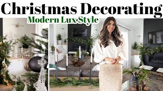 NEW 2023 Christmas Decorating  Modern Lux Christmas  Christmas Mantel amp Living Room Decor [upl. by Nalyak]