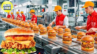 How KFC Hamburgers Are Made  Zinger Tower Burger Creation [upl. by Nordin]