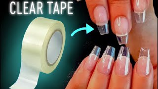 DIY CLEAR TAPE FAKE NAILS  HOW TO MAKE STRONG TAPE NAILS AT HOME [upl. by Drarrej]